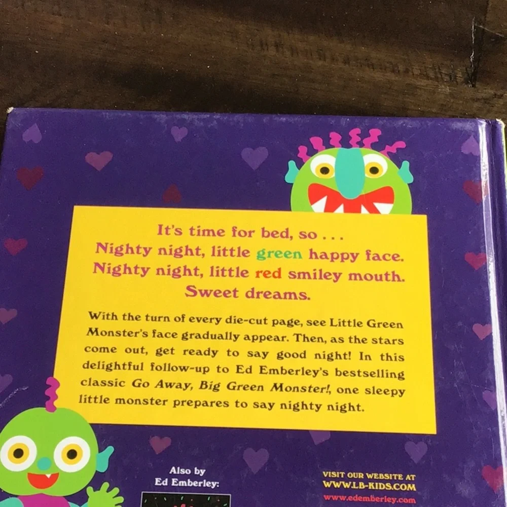 Nighty Night, Little Green Monster By Ed Emberley Book - Picture 2 of 2